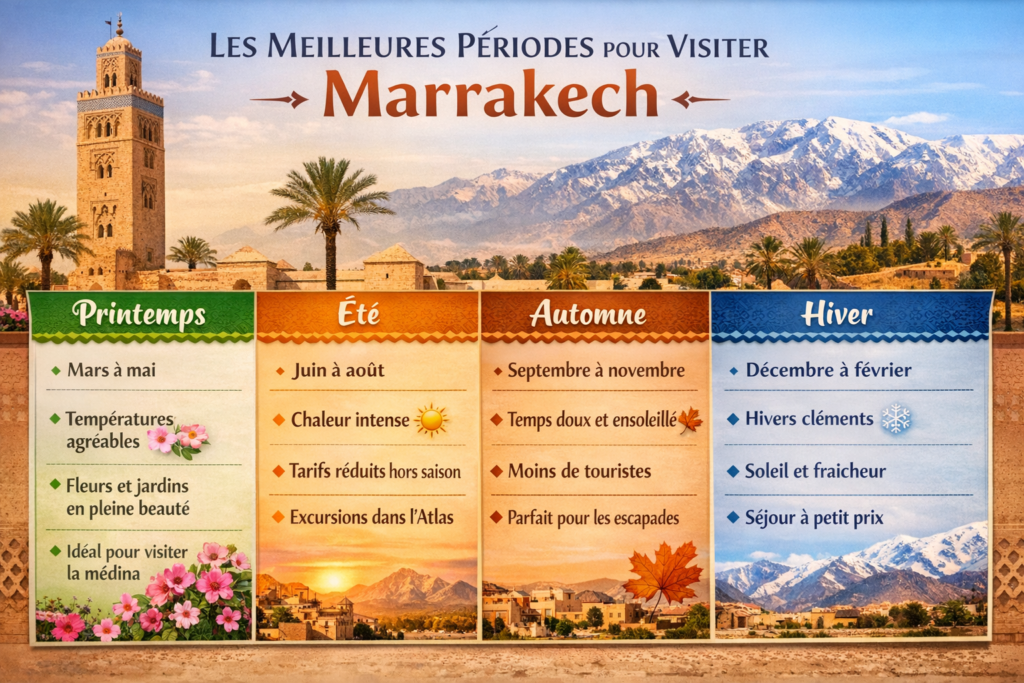 Les meilleures périodes pour visiter Marrakech