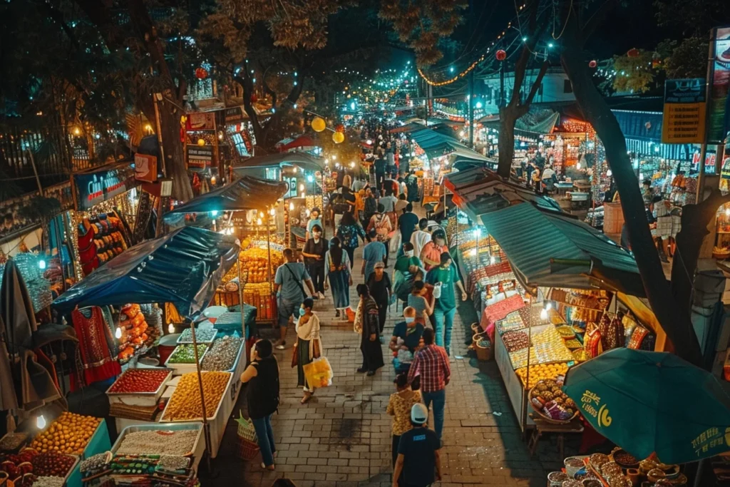 Marchés et ambiance hivernale