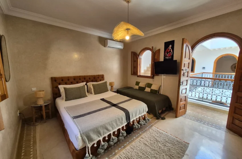 Cour intérieure avec Chamber au Riad Melilo à Marrakech