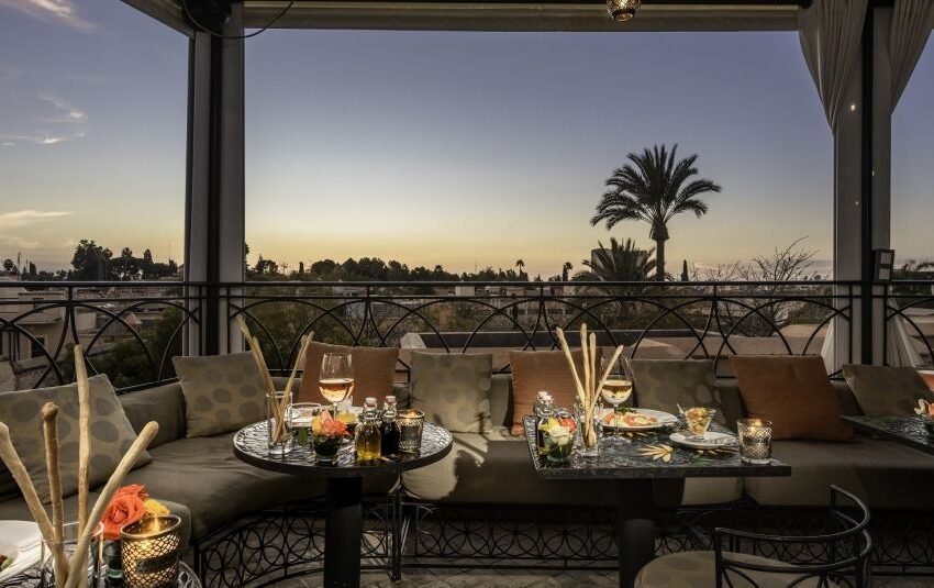 Vue depuis le rooftop du Café Arabe à Marrakech, au cœur de la médina